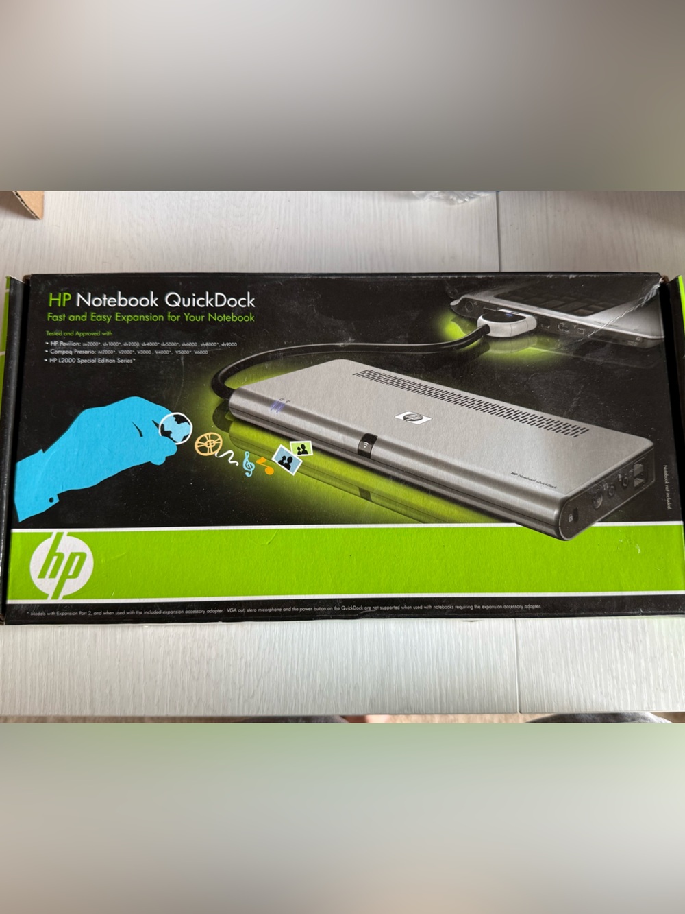 HP Green Black Blue Laptop QuickDock Box